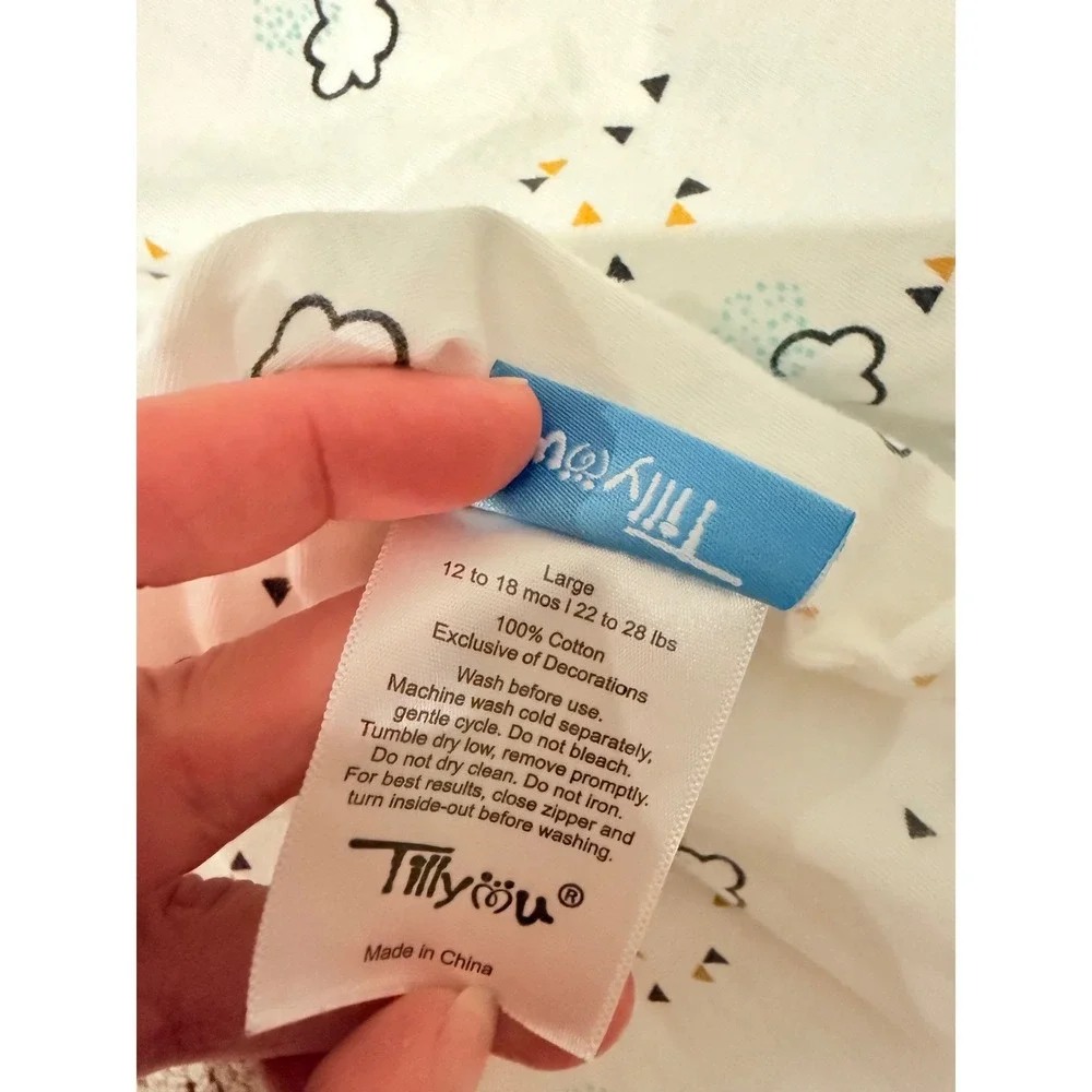 Tillyou‎ 2 Pack Cloud Print Mint Green Baby Sleep Sacks Wearable Blankets